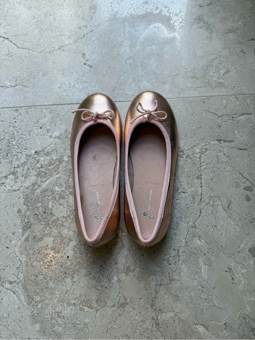 Jacadi Pink Rose Metallic Girls' Ballet Flats